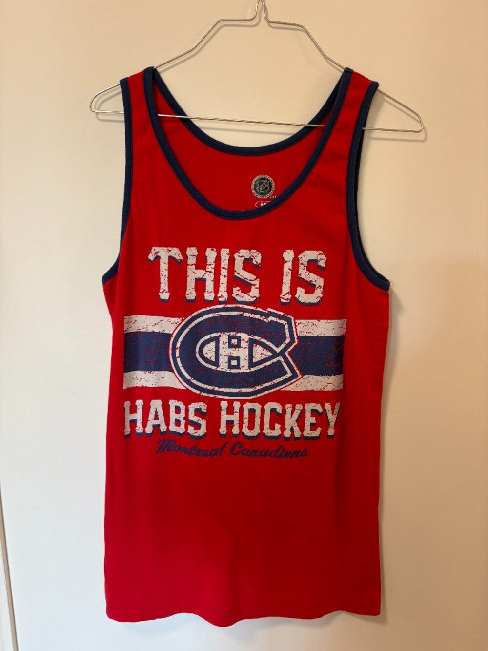 Montreal Canadians Men's Tank Top Habs Shirt Size Small Hockey Red